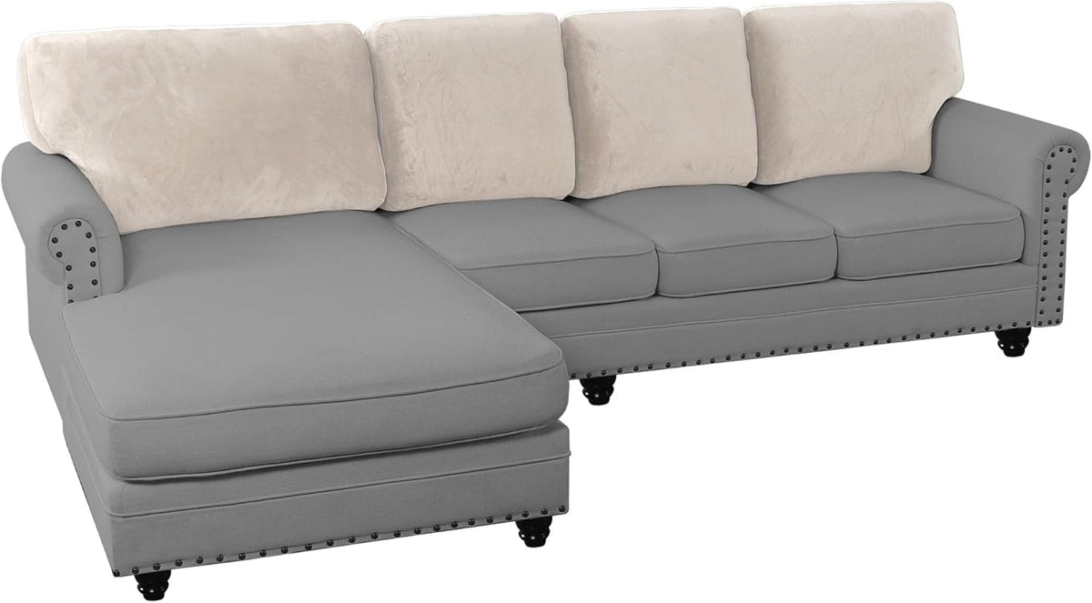 PrinceDeco Sectional Couch Covers Velvet Cushion Covers for Sectional Couch Washable Cushion Covers