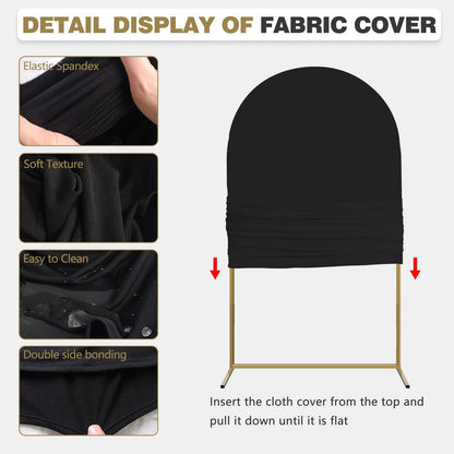Arch Backdrop Stand and Cover Set, 3 Metal Balloon Arch Backdrop 7.2ft 6ft, Gold Arched Stand Frame