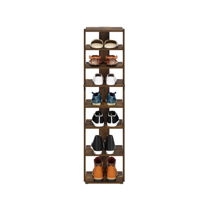 Furinno Compact Vertical Shoe Rack, 8-Tier Narrow Shoe Organizer, Free Standing Shoe Storage, Shoe