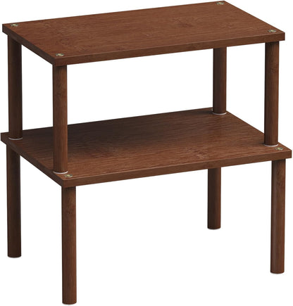 Cabinet Organizer Shelf(Set of 2),Kitchen Counter Shelves,Bamboo Spice Rack Countertop and