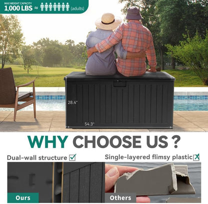 YITAHOME XL 150 Gallon Large Deck Box,Outdoor Storage for Patio Furniture Cushions,Garden