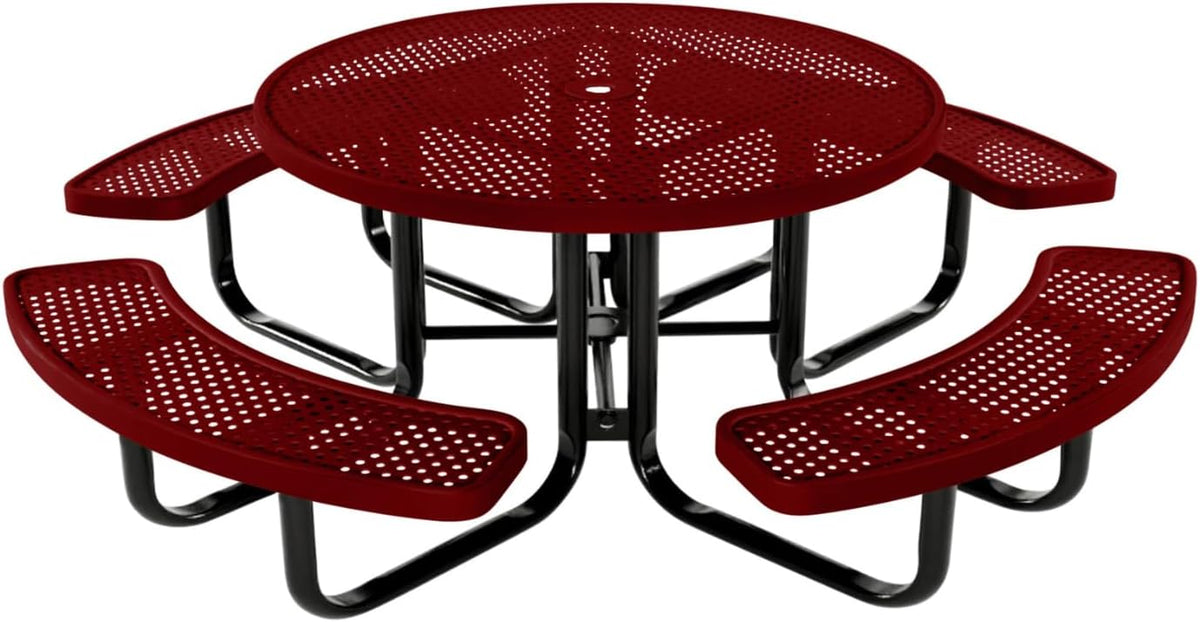 Coated Outdoor Furniture Heavy-Duty Portable Outdoor Kids Table with Umbrella Hole, Punched Steel