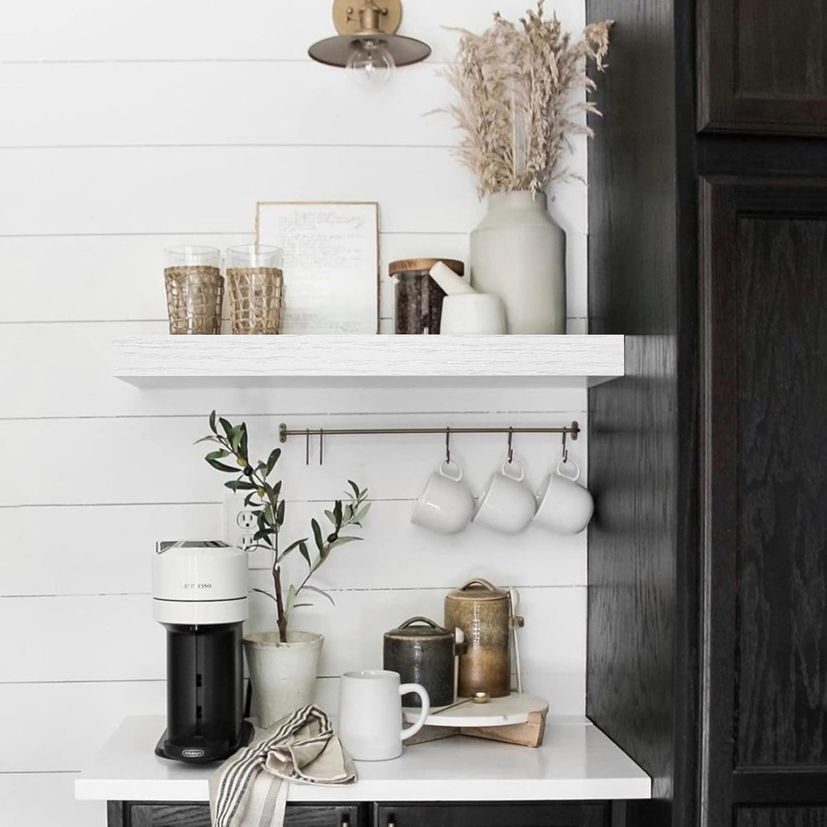 QEEIG Floating Shelves for Wall Bathroom Shelf Bedroom Kitchen Living Room Farmhouse Small Book