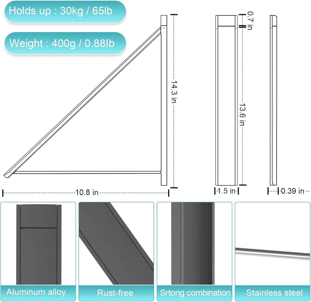 Retractable Clothes Drying Rack,Space Saver Wall Mounted Folding Hanger for Laundry Room, Closet