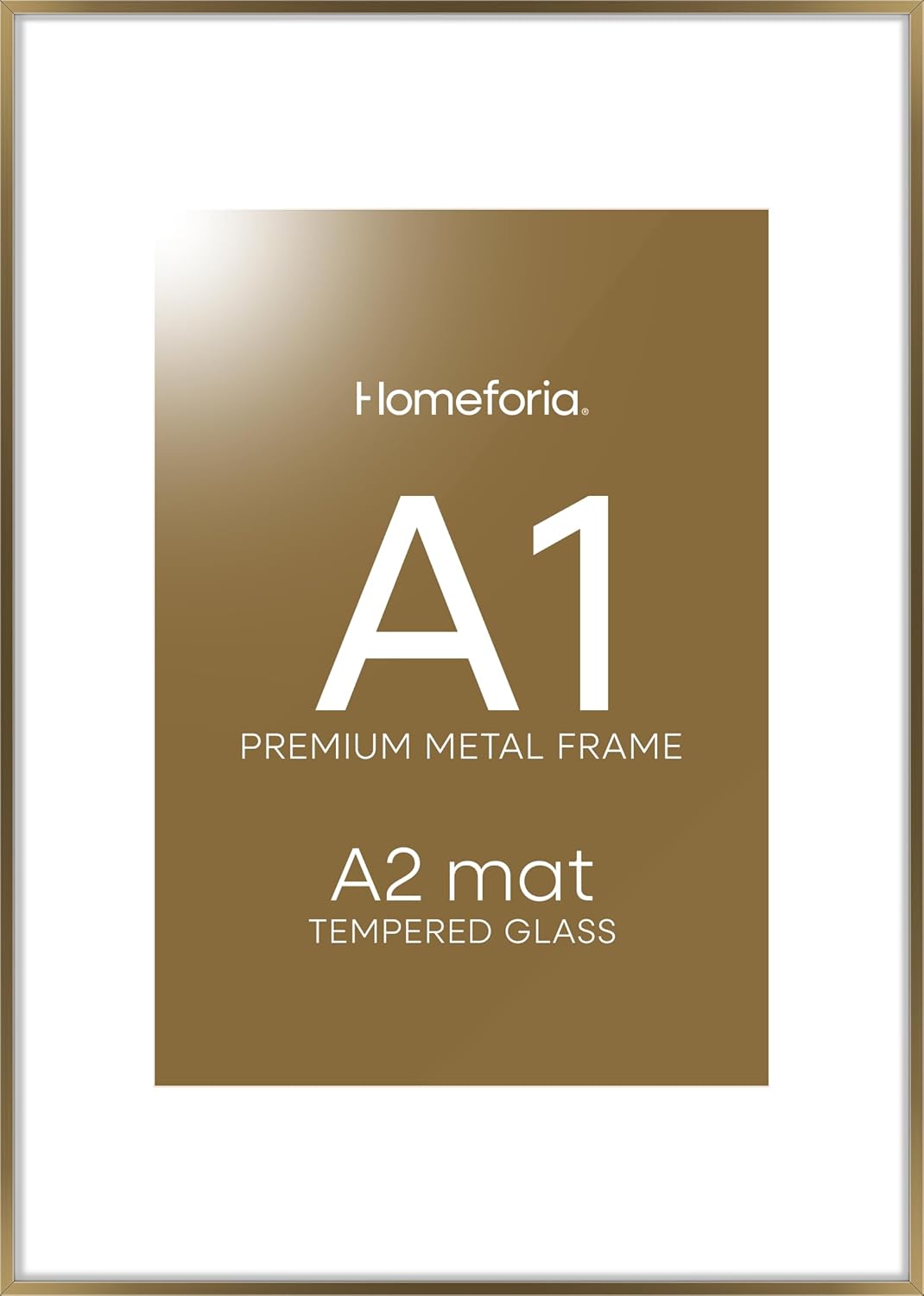 Homeforia A1 Poster Frame Bronze, High End Metal 23.4 x 33.1 inch Large Picture Frames with Mat for