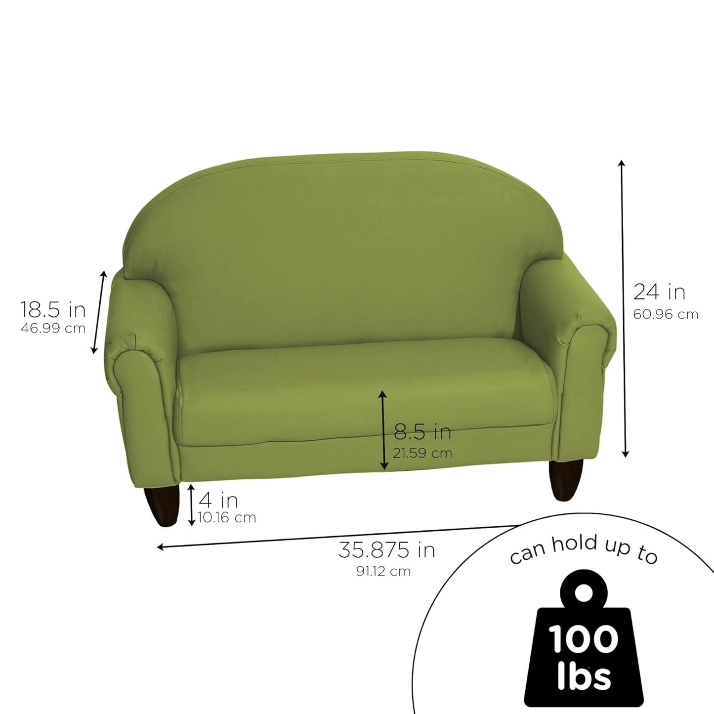 Children's Factory As We Grow Toddler Sofa, Flexible Seating for Daycare or Preschool, Kids Reading