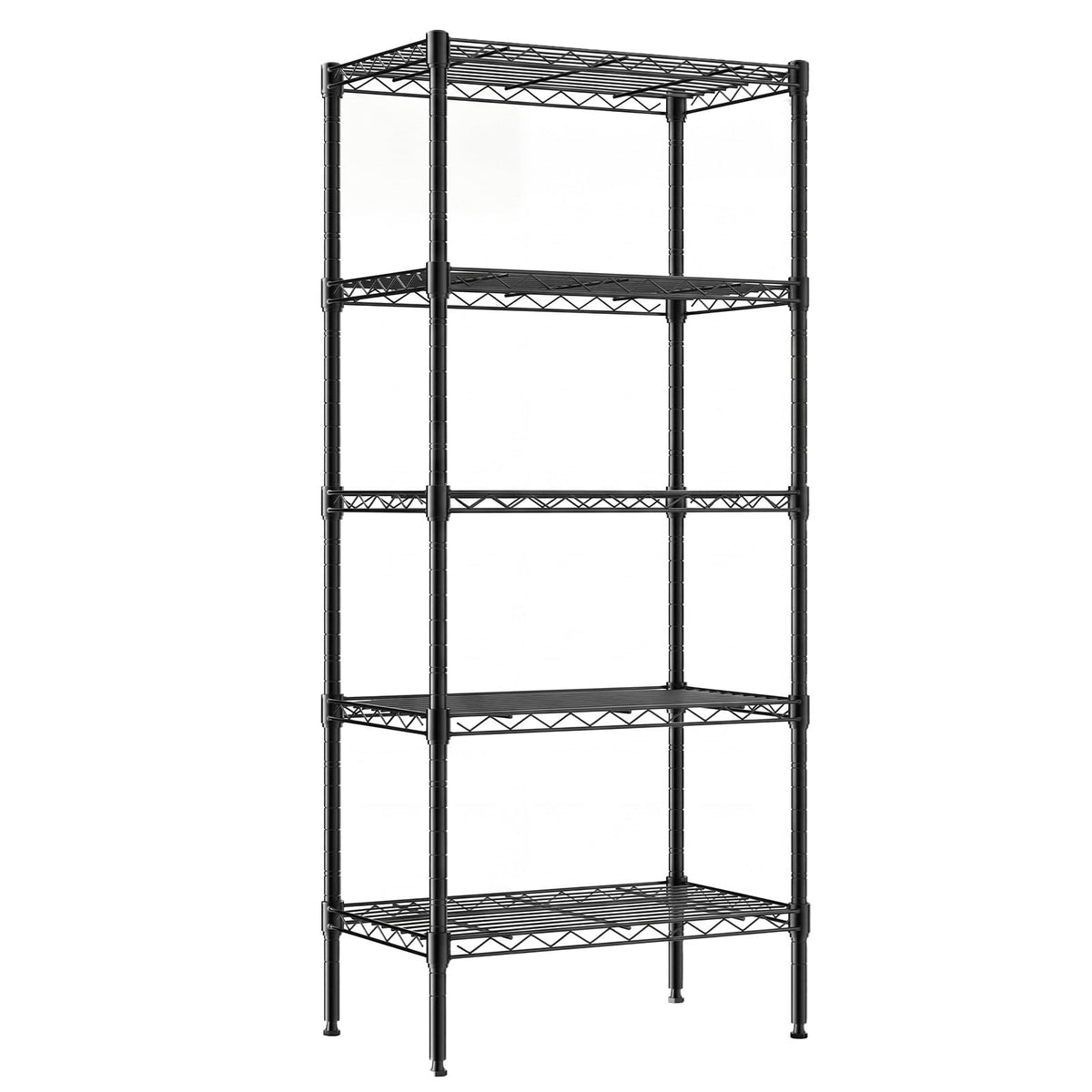 DUMOS 5-Tier Metal Storage Shelves, Wire Shelving, Storage Rack, 23.2" W