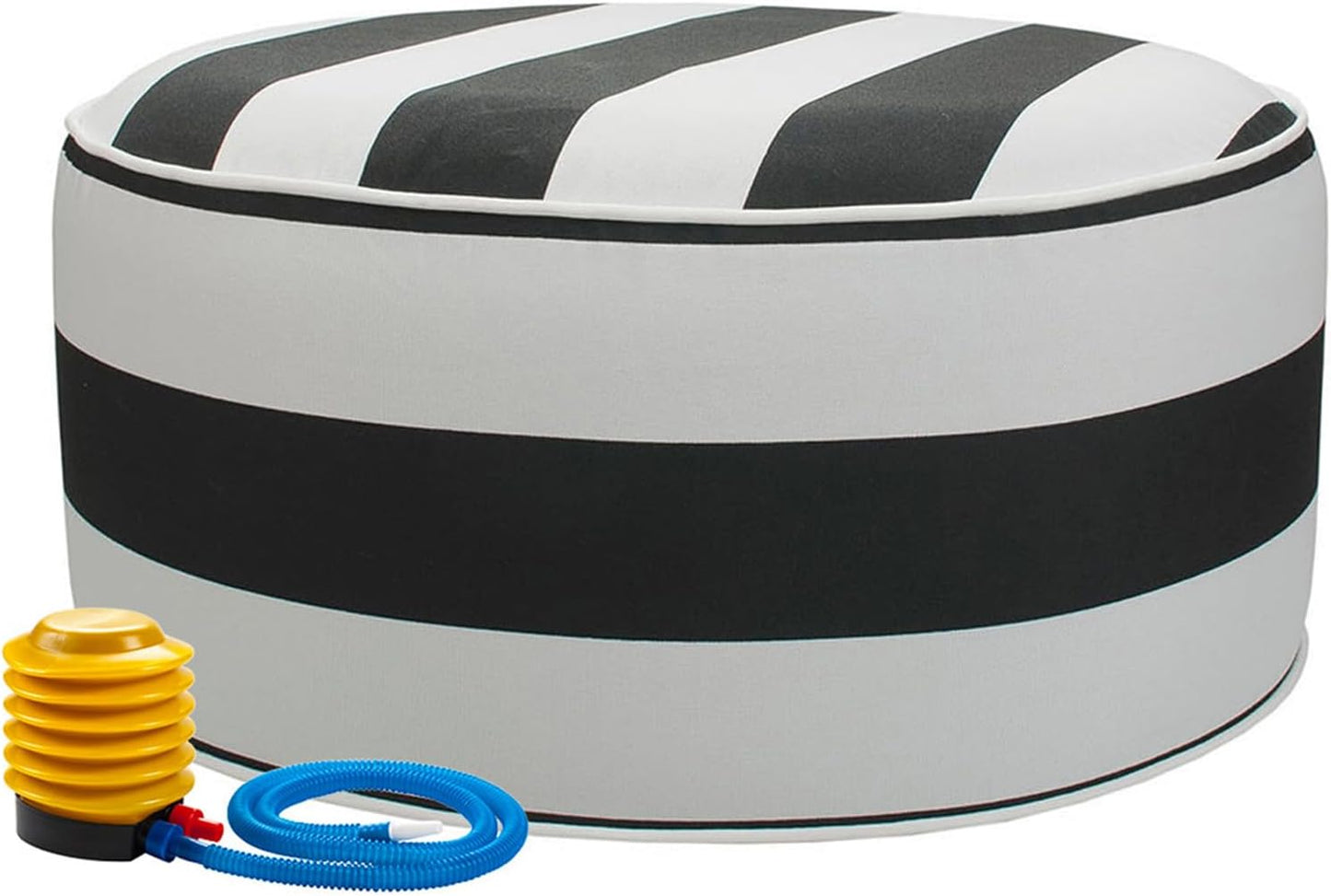 Inflatable Outdoor Ottoman with Air Pump,20"x9" Portable Patio Pouf,Water