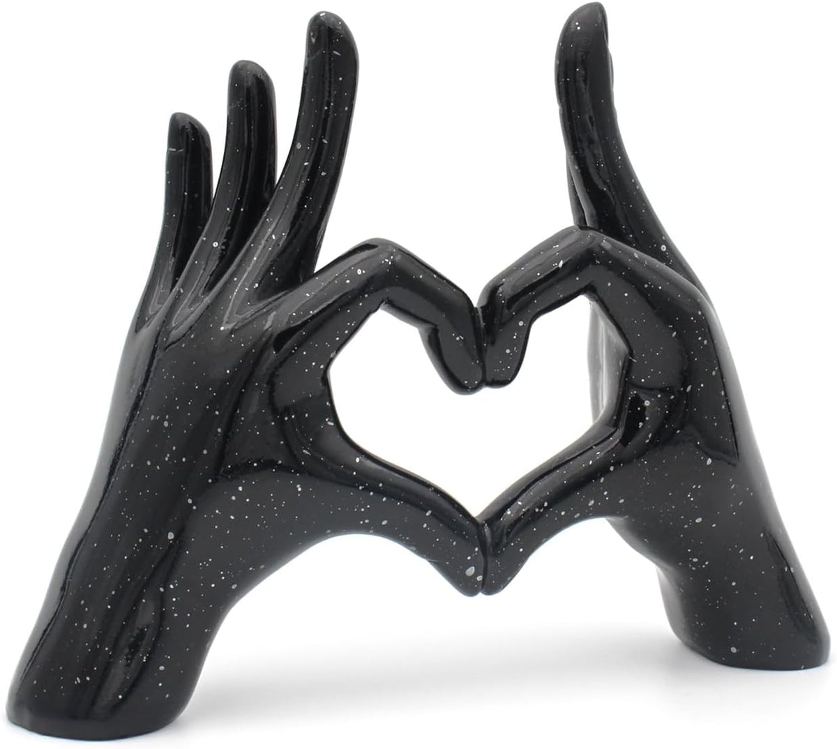 Accessoryway Black Heart Hands Decor Sculpture,Small Love Finger Gesture Decorative Sculpture for