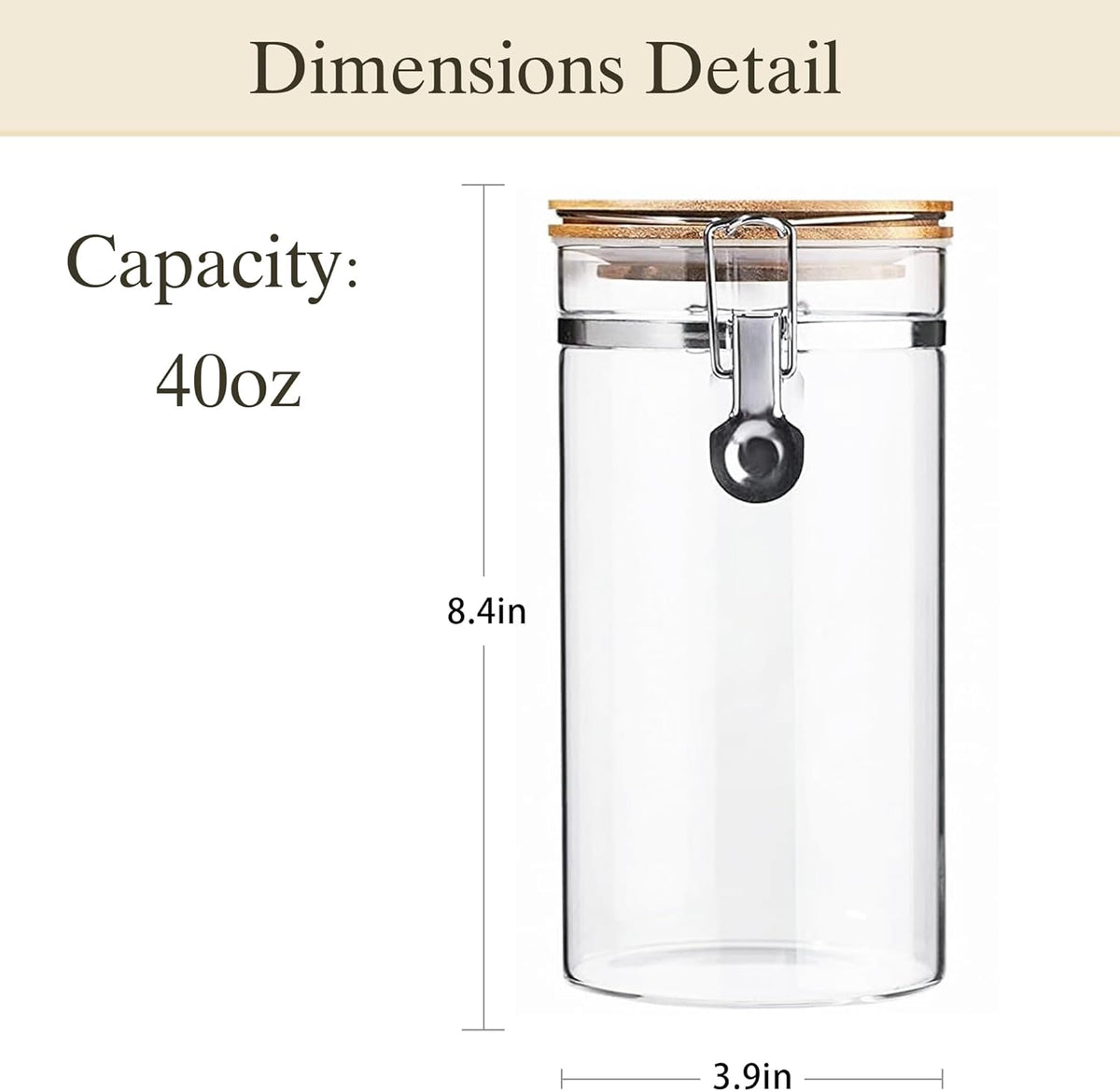 Glass Storage Jars Set Elegant Containers with Airtight Bamboo Lids, Perfect for Kitchen