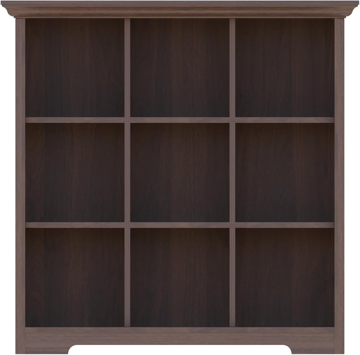 Cube Shelf Bookcase with Base - Wooden 3 Tiers Floor Standing Low Storage Cabinet for Home and