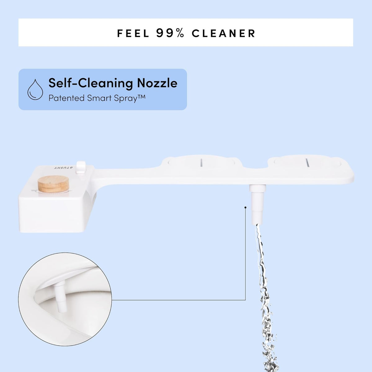TUSHY Classic 3.0 Bidet Toilet Seat Attachment - A Non-Electric Self Cleaning Water Sprayer with