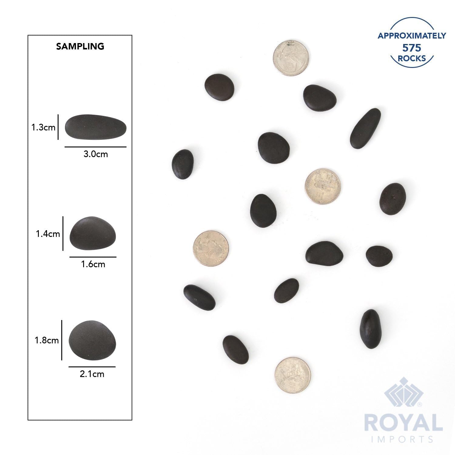 Royal Imports 2LBS River Rocks Decorative Ornamental Pebbles, Garden Landscaping Stones, Gravel