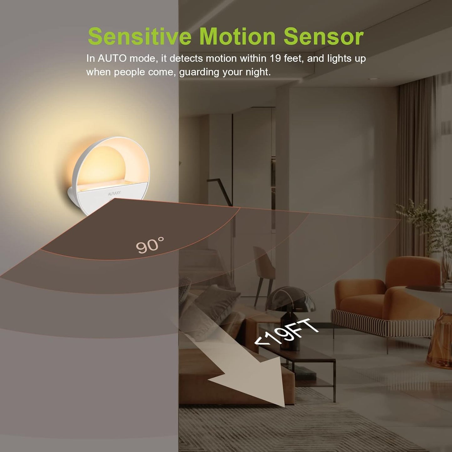 Rechargeable Battery Night Light, Motion Sensor Night Light, LED Warm White Magnetic Stick-on