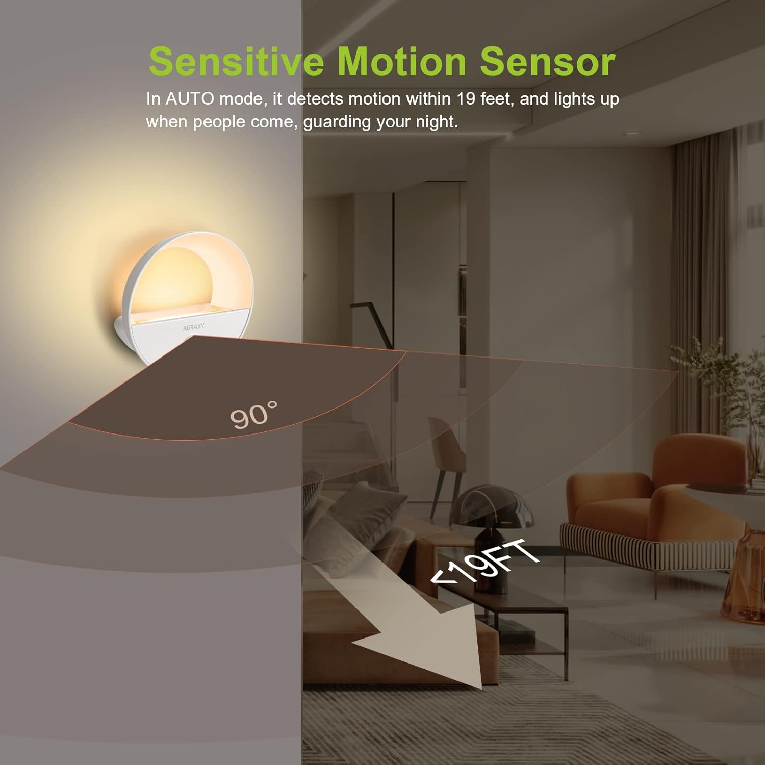 Rechargeable Battery Night Light, Motion Sensor Night Light, LED Warm White Magnetic Stick-on