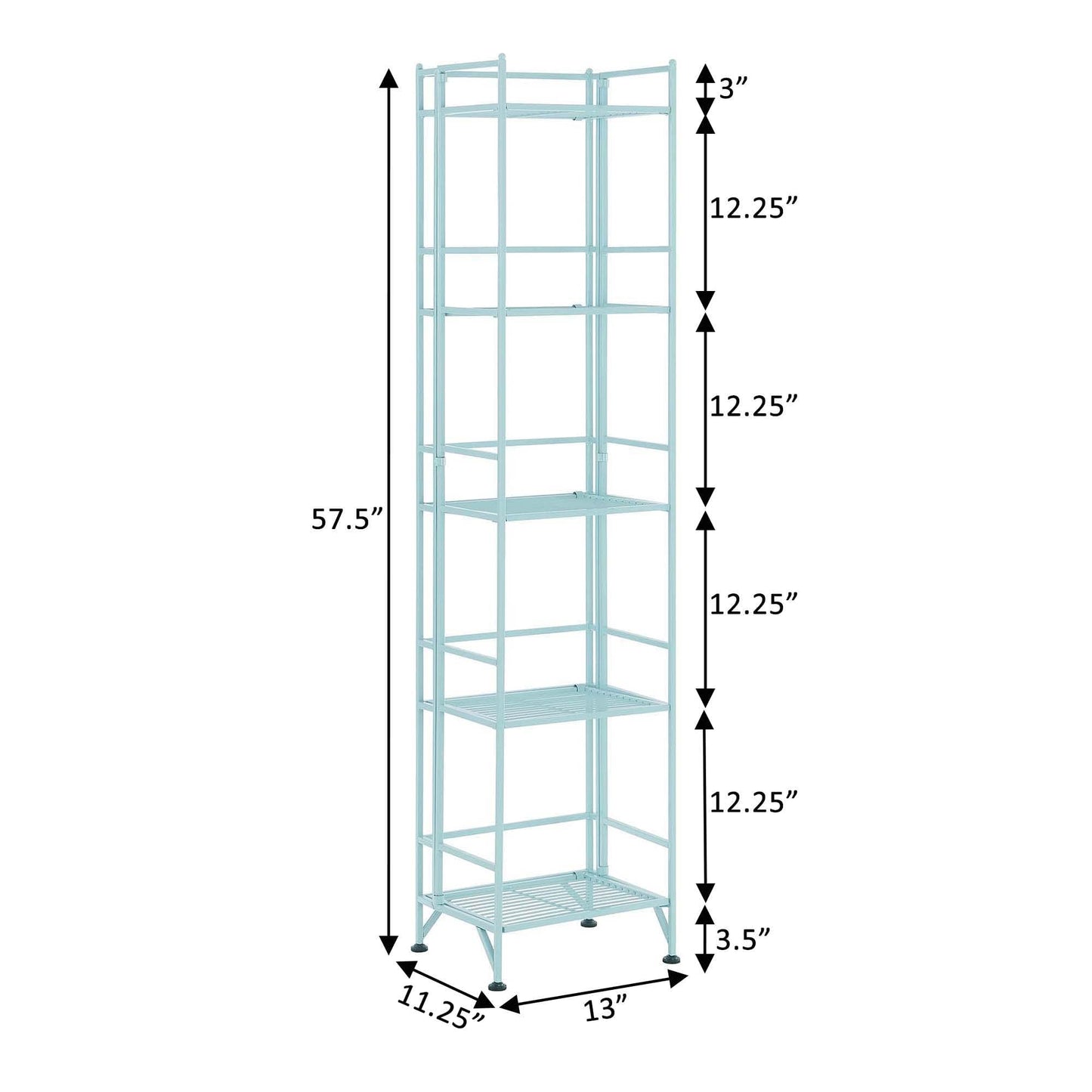 Convenience Concepts Xtra Storage Shelves - 5-Tier Folding Metal Storage Shelves, Closet Organizer