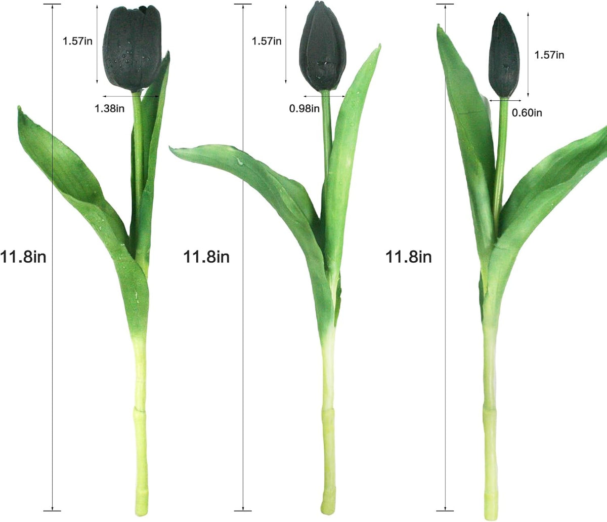 15pcs Artificial Tulips Flowers, Fake Tulips Real Touch, Faux Latex Tulips Bouquets, for Party