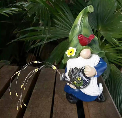 Garden Gnomes Outdoor with LED Solar Light - 11’’Spring Gnomes Decorations for Home/Yard/Patio with
