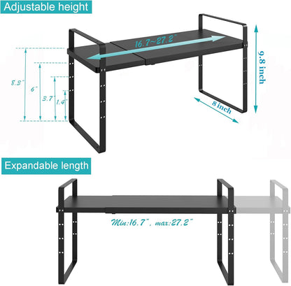 iPEGTOP Expandable Cabinet Storage Shelf Organizer Rack, Heavy Duty Cupboard Stand Spice Rack