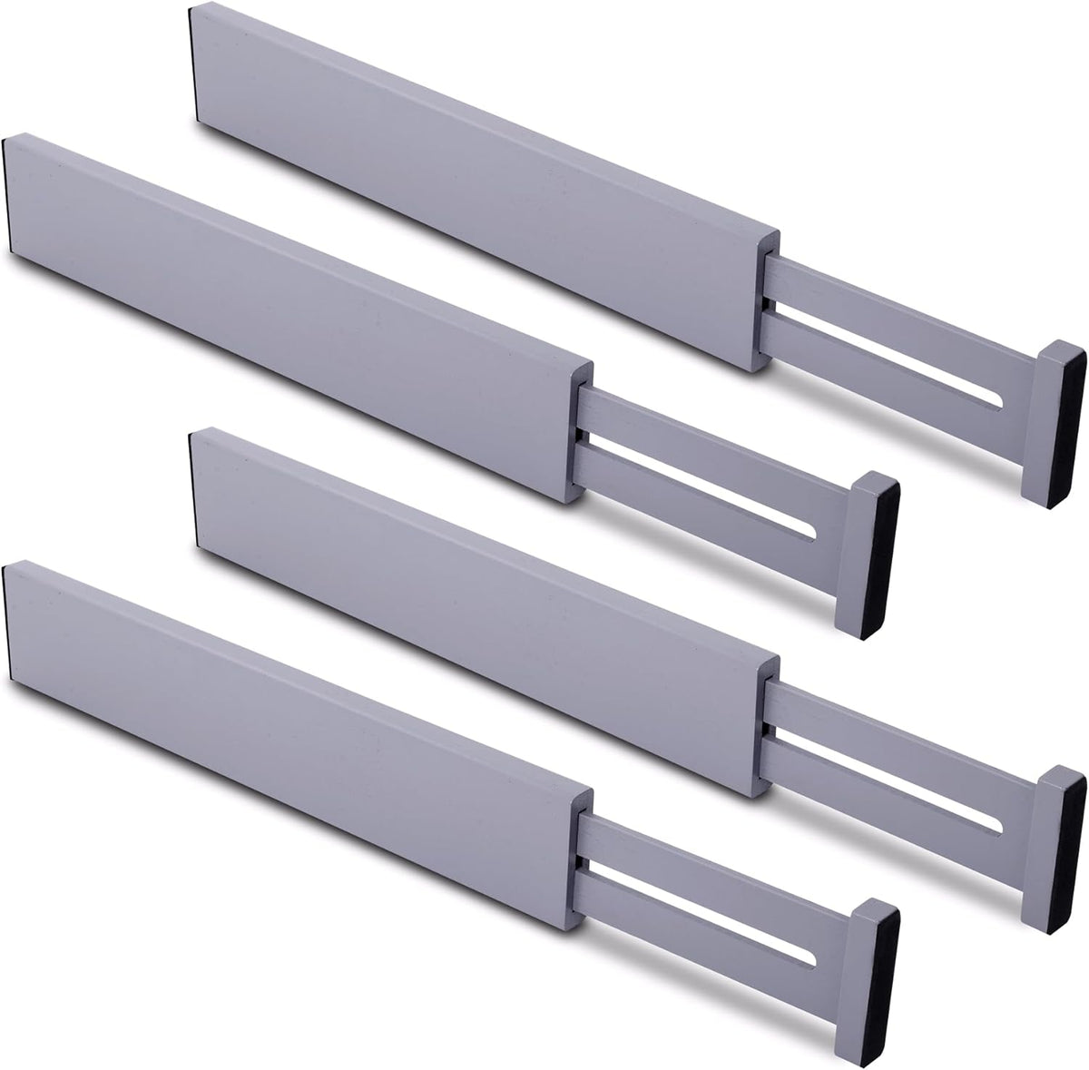 Utoplike Bamboo Drawer Dividers Large, Gray Kitchen Drawer Organizers Adjustable, Spring Loaded
