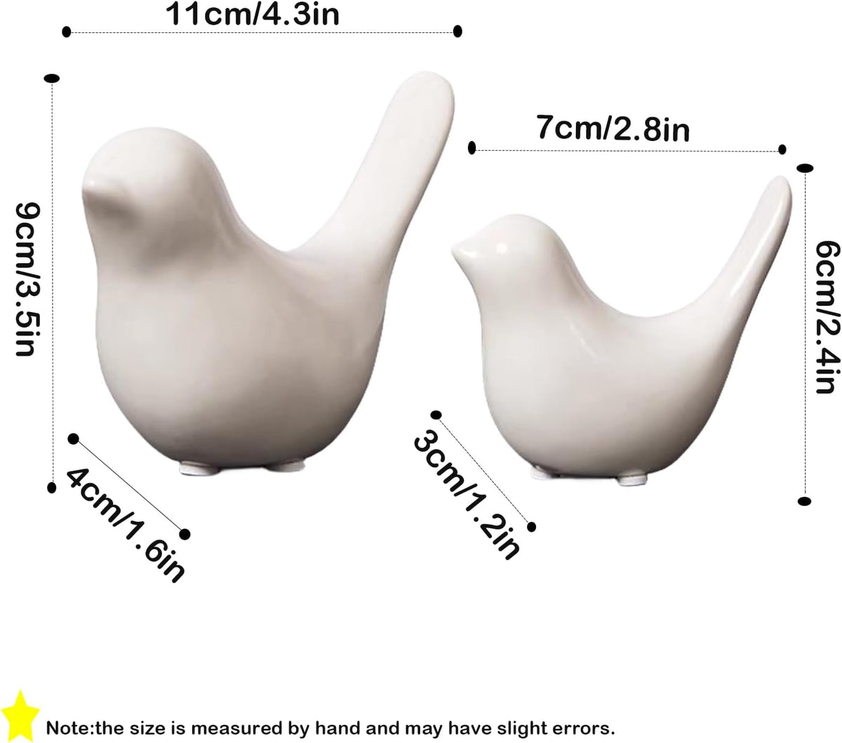Small Animal Statues, White Bird Figurines Home Decor, Modern Home Decorative, Ceramic Decor for