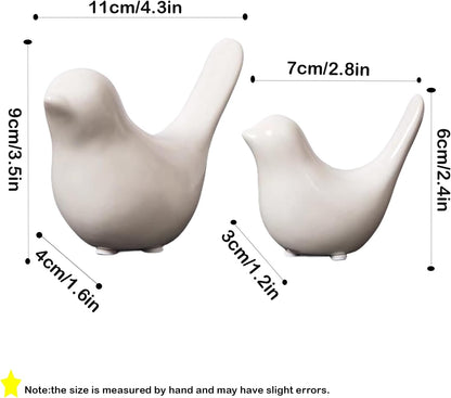 Small Animal Statues, White Bird Figurines Home Decor, Modern Home Decorative, Ceramic Decor for