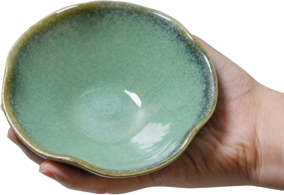 4.72" Small Decorative Bowl, Ceramic Green Key Bowls for Entryway Table, Jewelry Dish, Trinket