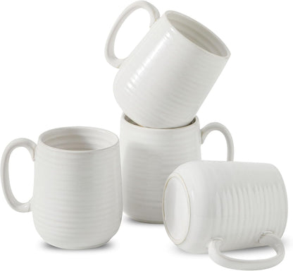 Hasense Coffee Mugs, 12 Ounce Ceramic Coffee Cups Set of 4, Latte Mug with Handle for Milk, Cocoa