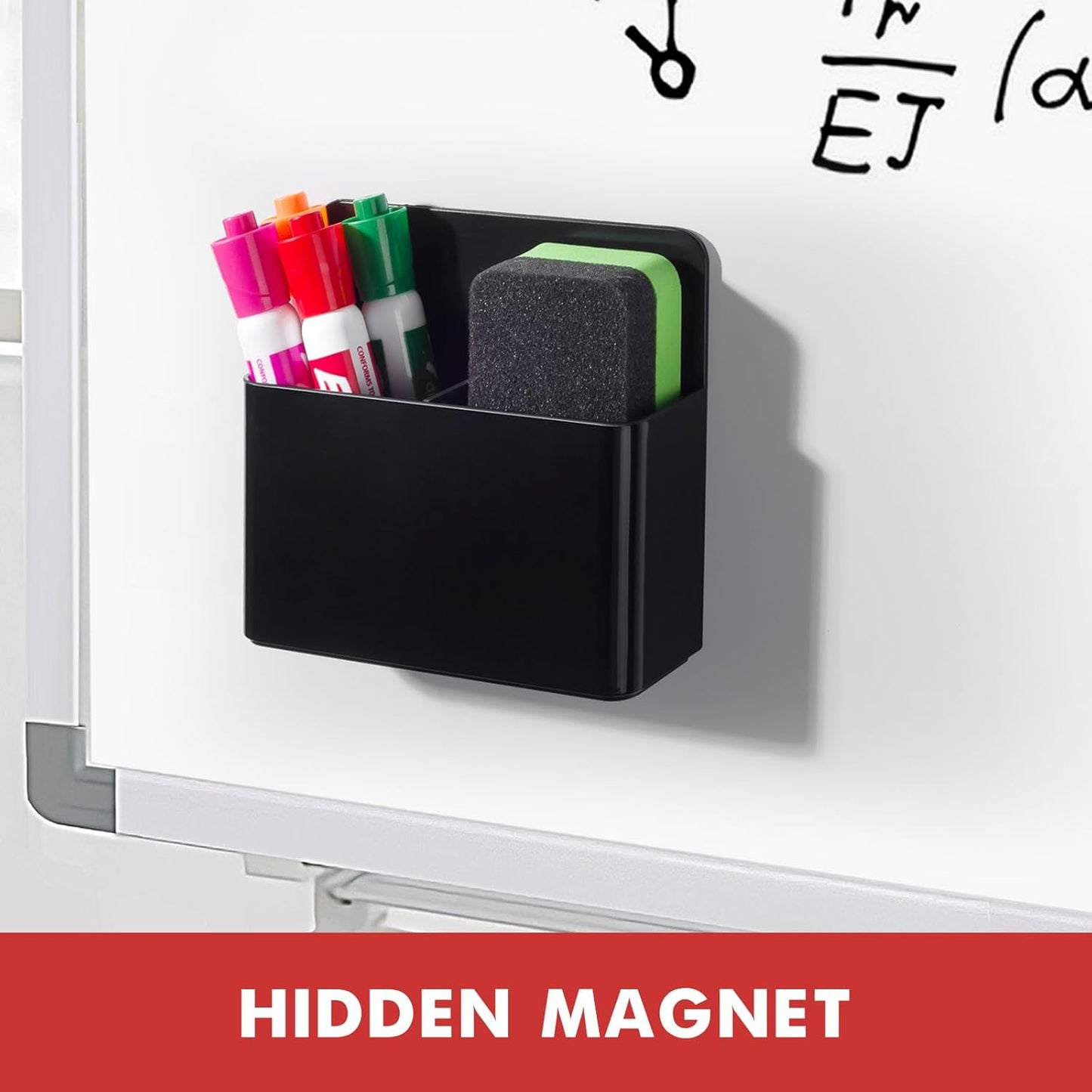 BEYGORM 2 Pack Plastics Magnetic Pen Holder for Refrigerator, Dry Erase Marker Holder for