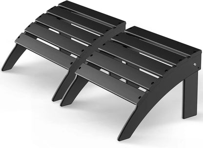 GREENVINES Adirondack-Ottoman | Set of 2 | HDPE Plastic | Outdoor Footrest | All Weather | Foot