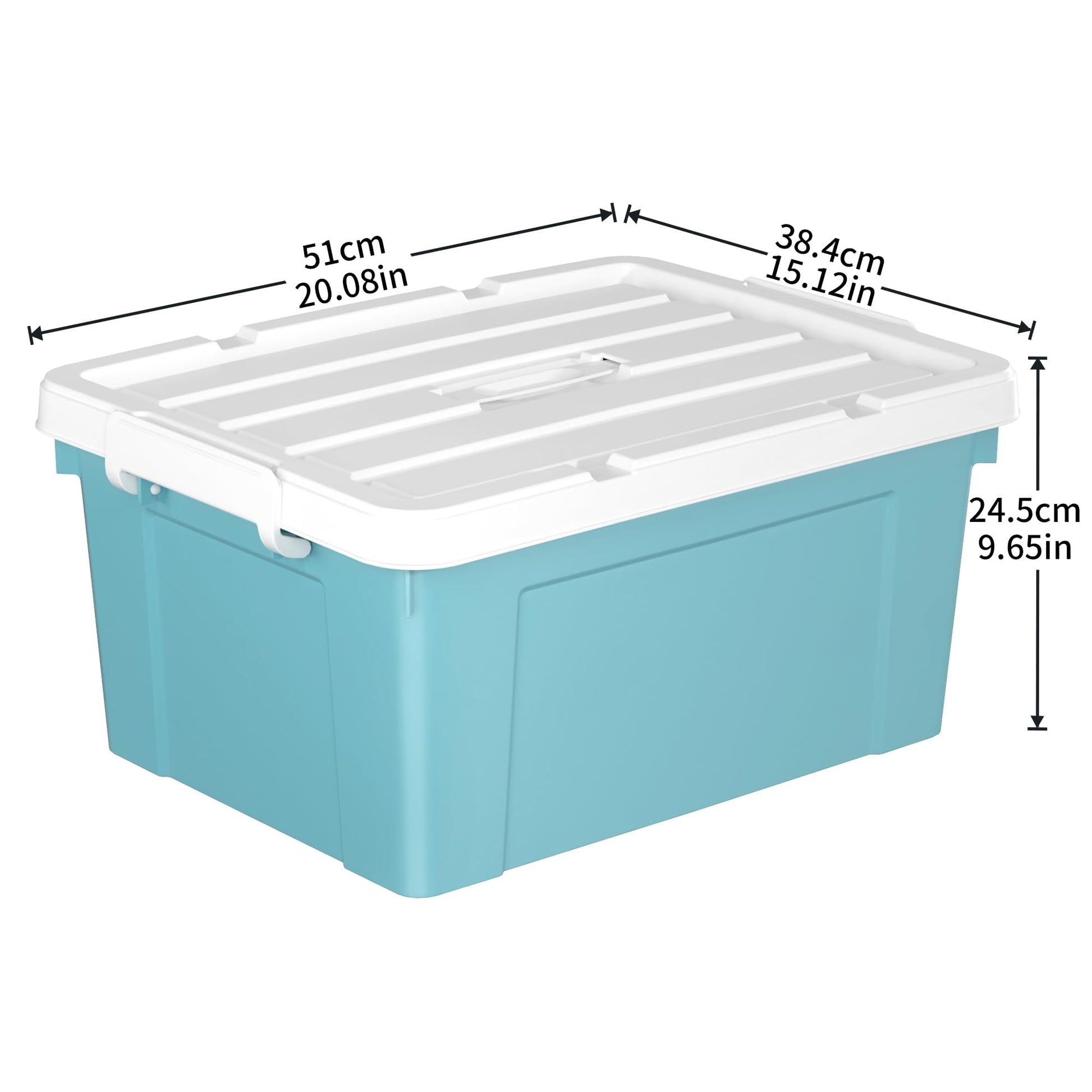 Cetomo Lidded Storage Bin with Handle, Tote Organizing Container with Durable Lid and Secure
