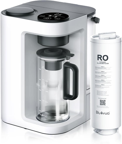 Bluevua RO100ROPOT-Lite(UV) Reverse Osmosis System Countertop Water Filter, 7-Stage Purification