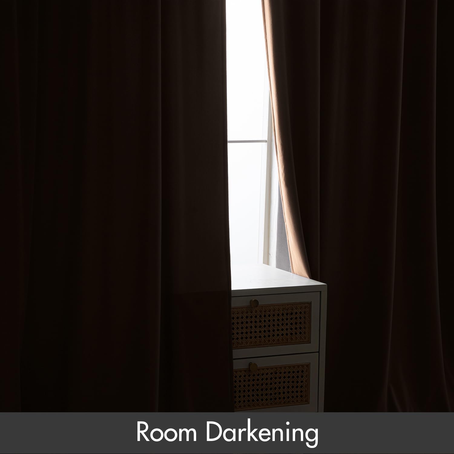 MIULEE Blush Beige Velvet Curtains Thermal Insulated Blackout Curtain Drapes for Bedroom Living