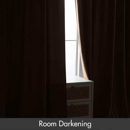 MIULEE Blush Beige Velvet Curtains Thermal Insulated Blackout Curtain Drapes for Bedroom Living