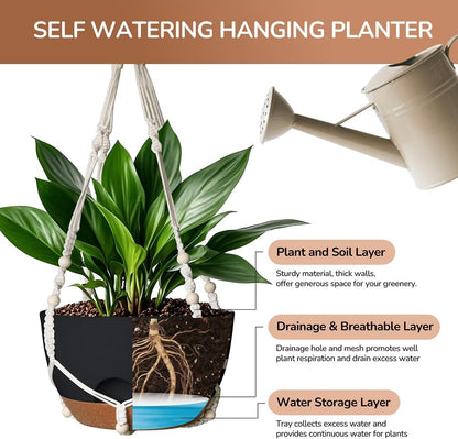 12 Inch Hanging Baskets for Plants Outdoor, Hanging Planters for Indoor Outdoor Plants, Hanging