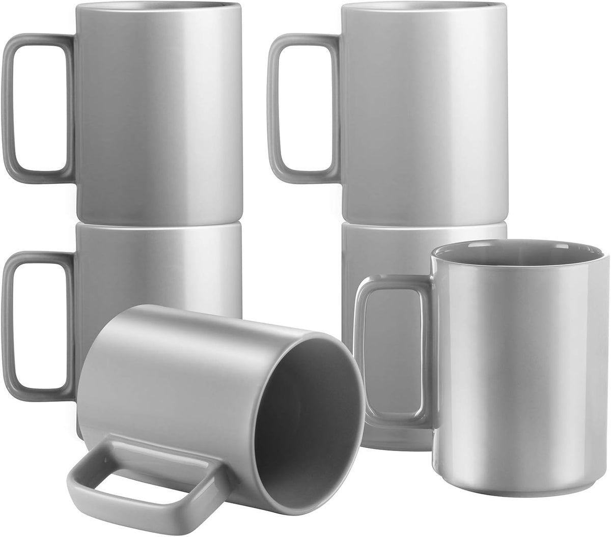 E-liu Porcelain Tea Mugs Coffee Mug Set, Large 15 Ounces Cups for Coffee, Tea, Cocoa, and Mulled