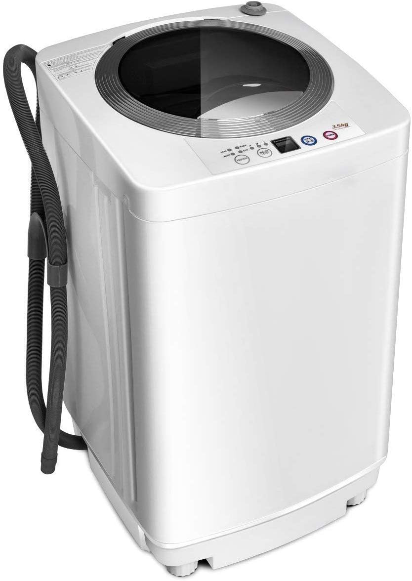 Giantex Portable Washing Machine, Full Automatic Washer and Dryer Combo, with Built-in Pump Drain 8