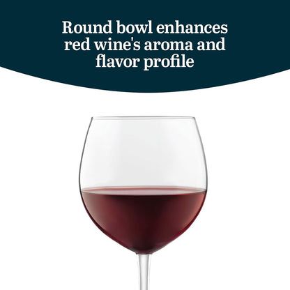 Libbey Midtown Red Wine Glass Set, 18.25 Oz Elegant Large Red Wine Glasses Set of 8, Long Stem