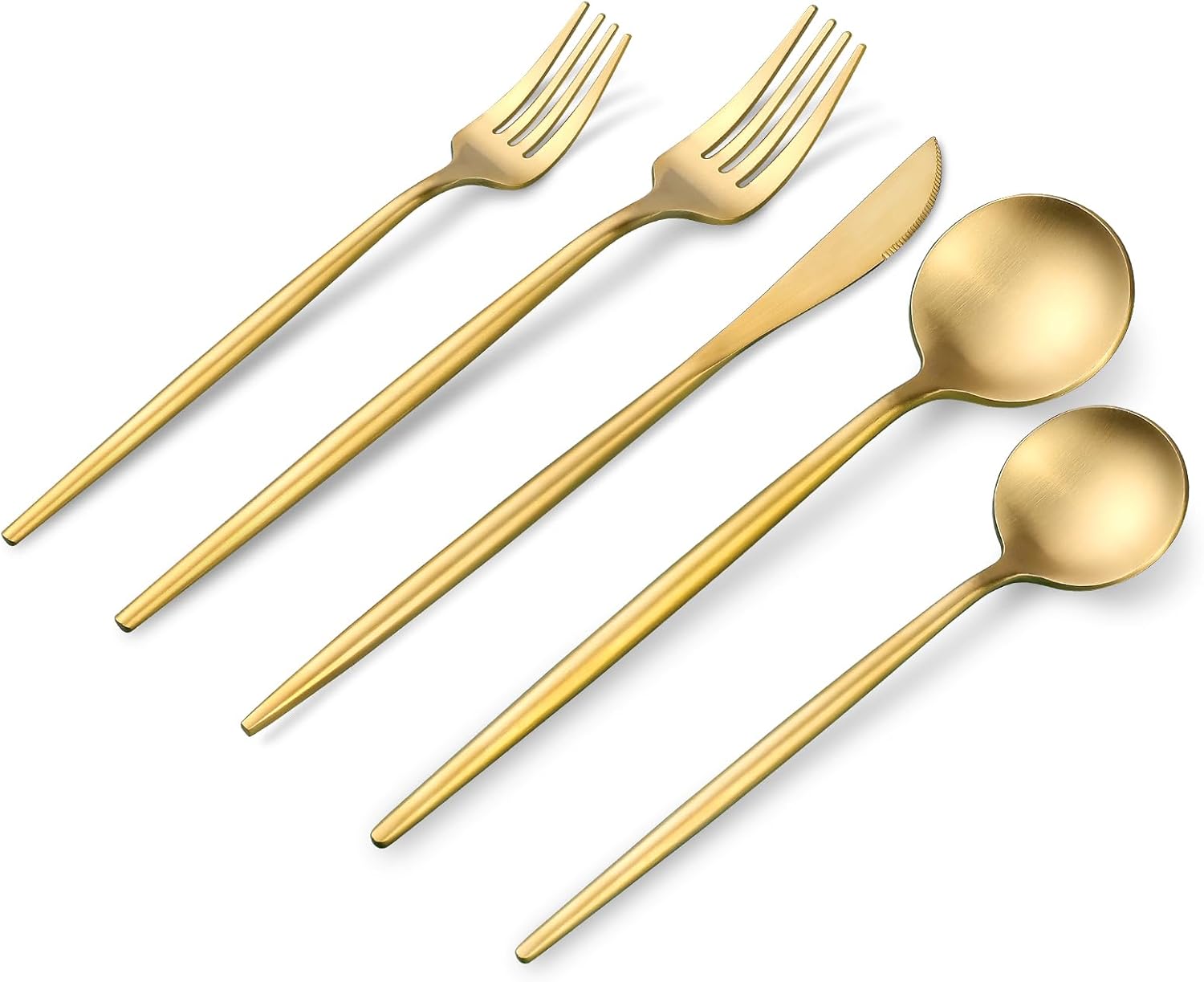 Matte Gold Silverware Set, OGORI 30-Piece Food Grade Stainless Steel Gold Flatware Set, Kitchen