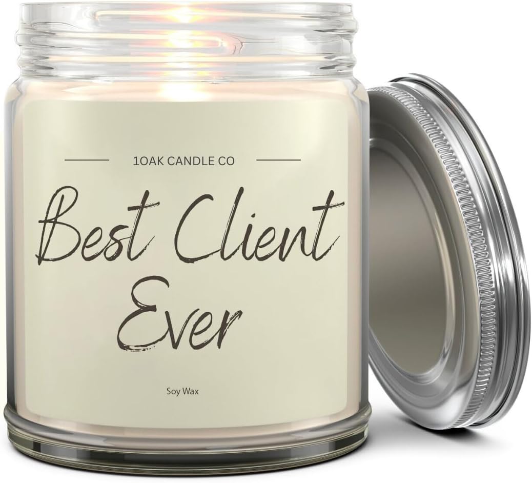 1OAK Vanilla Scented Candles - Appreciation Gifts for Clients - Client Candle - Thank You Client