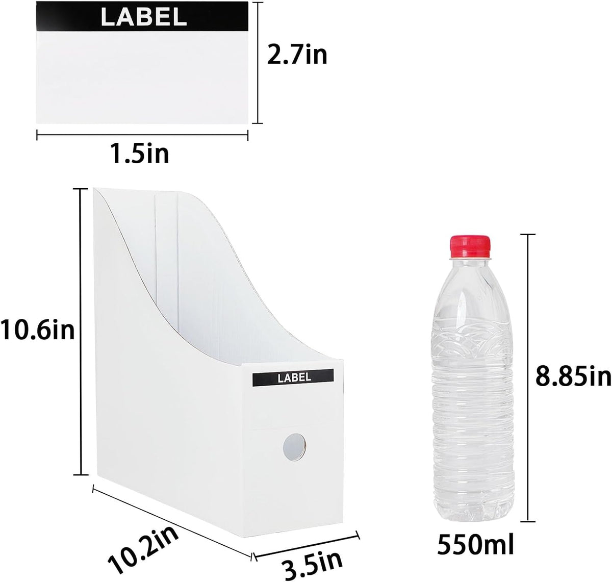 24 Pack Cardboard Magazine Holder, Magazine File Holder for Home, Office, Desk, 10.6'' H×10.2'' L