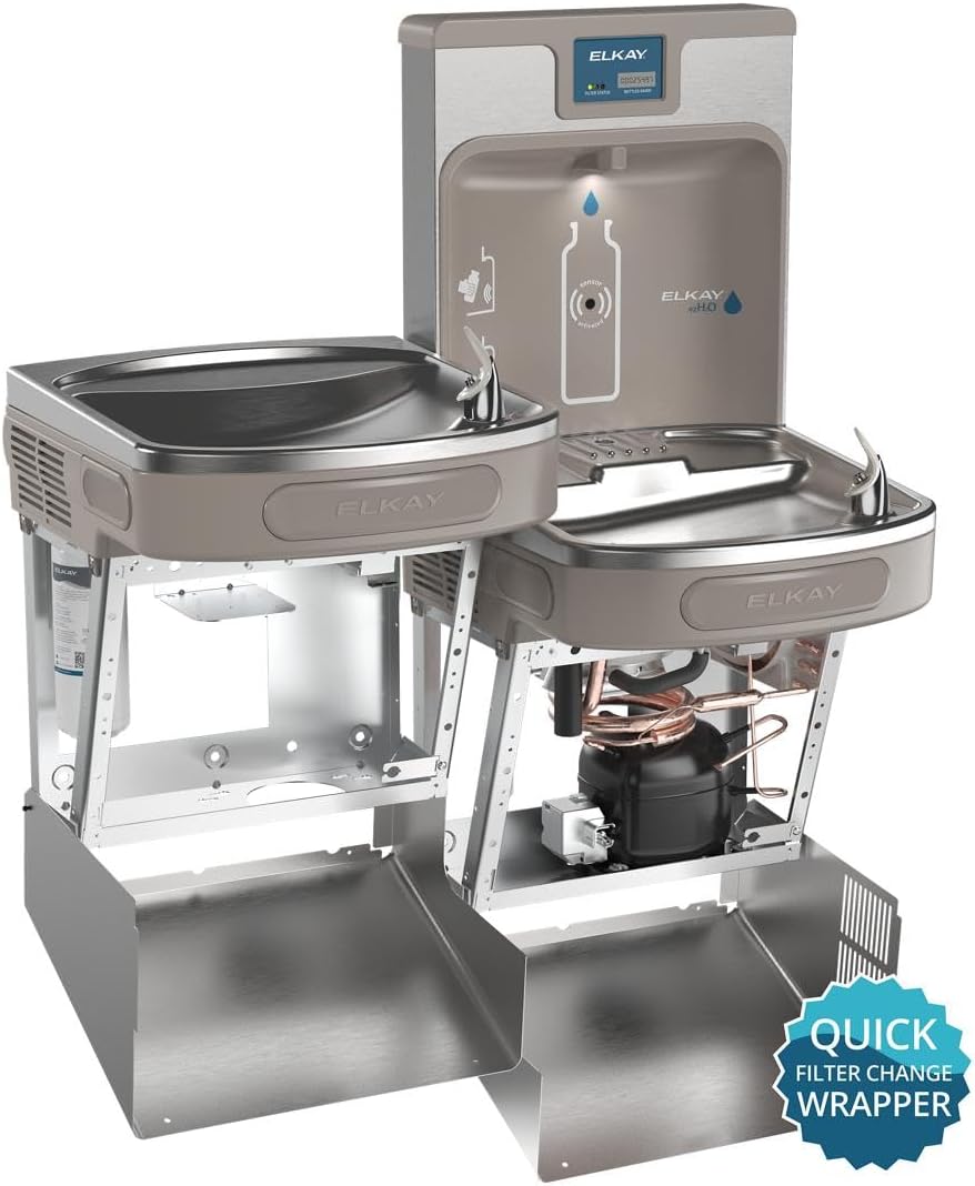 Elkay LZSTL8WSSP Enhanced Bottle Filler & Bi-Level ADA Cooler Refrigerated Stainless High Capacity