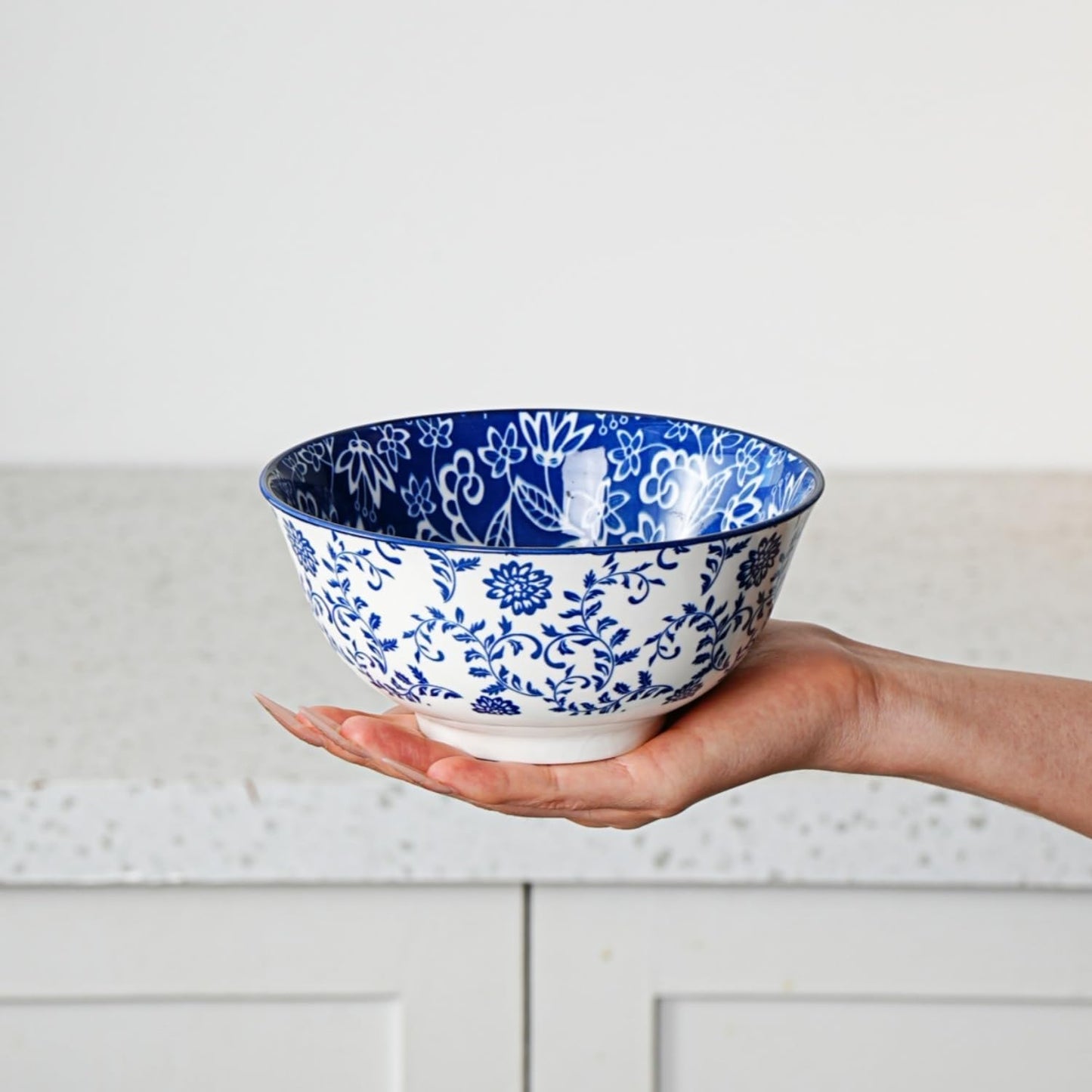 Ceramic Soup Bowls Set - 24 Oz Deep Cereal Bowl for Kitchen - 6 Inch Large Porcelain Dinner Bowl