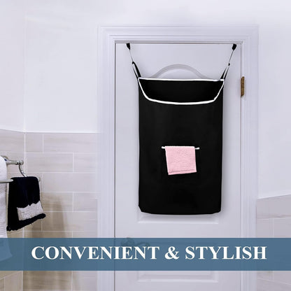 The Fine Living Co. X-Large Hanging Laundry Hamper with Over Door Hooks & Adhesive,Durable Space
