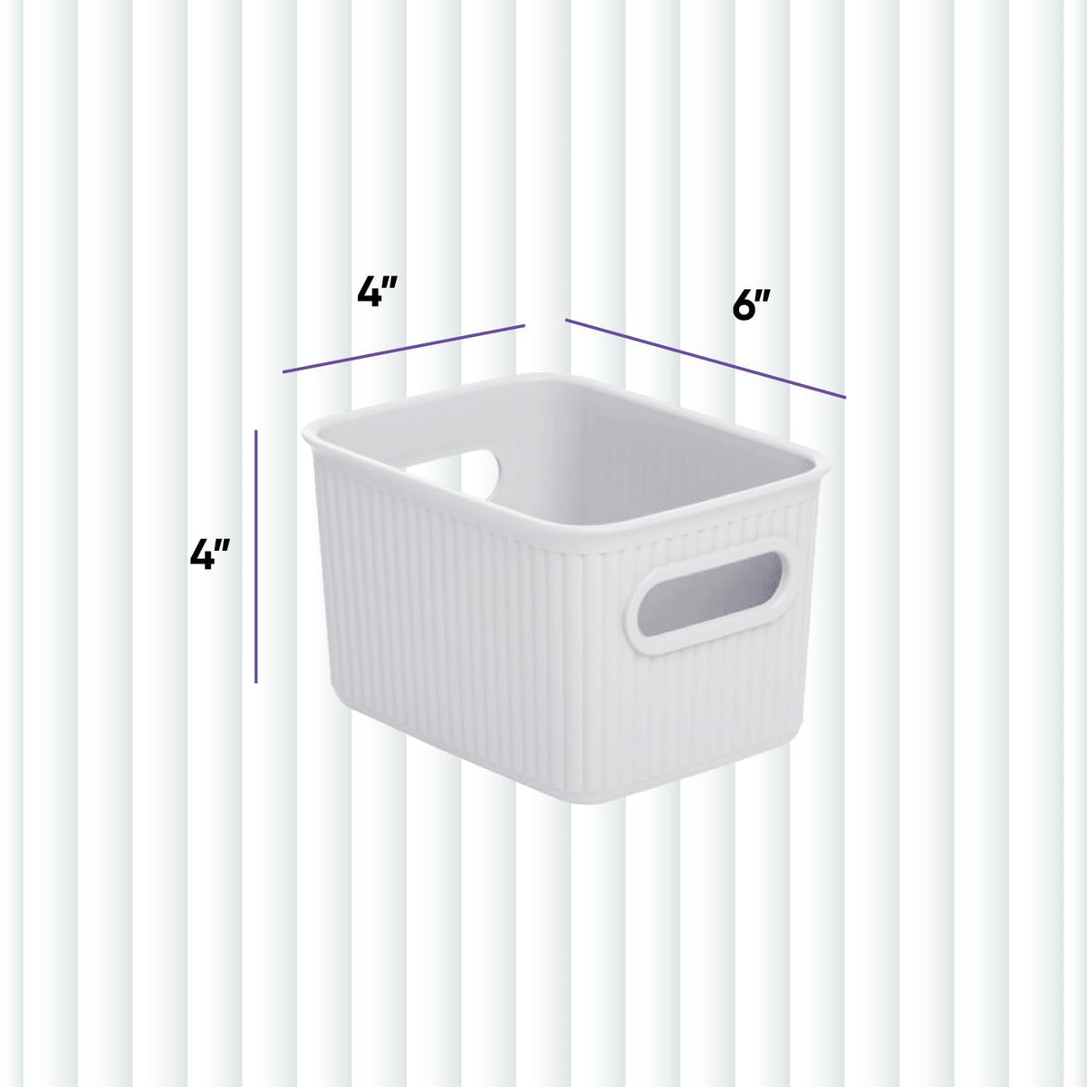 Superio Decorative Plastic Basket Open Home Storage Bins Organizer Baskets, Small, Smoke (8 Pack)