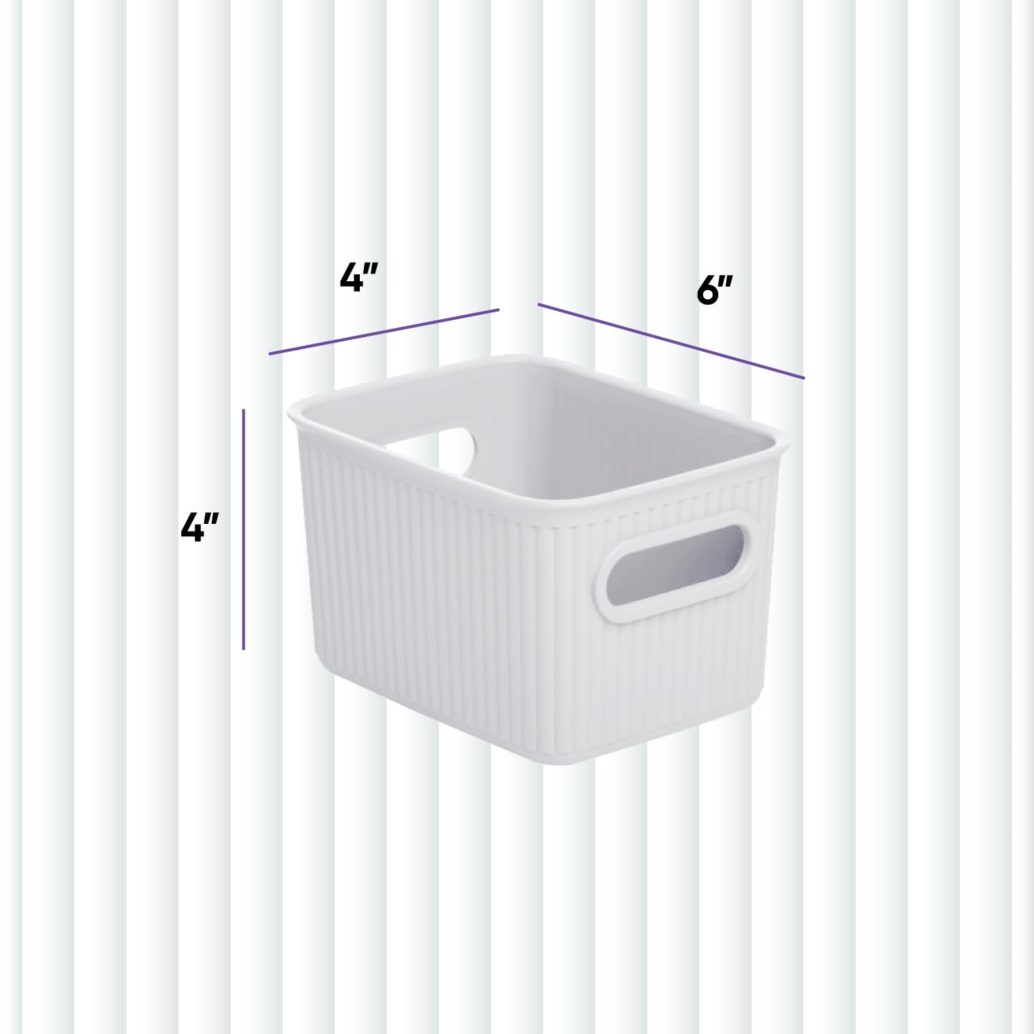 Superio Decorative Plastic Basket Open Home Storage Bins Organizer Baskets, Small, Smoke (8 Pack)