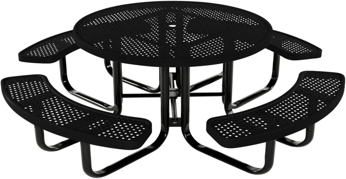 Coated Outdoor Furniture Heavy-Duty Portable Outdoor Kids Table with Umbrella Hole, Punched Steel