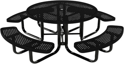 Coated Outdoor Furniture Heavy-Duty Portable Outdoor Kids Table with Umbrella Hole, Punched Steel