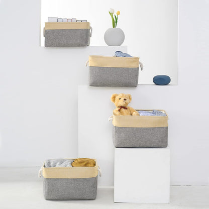 TheWarmHome Storage Basket for Organizing - 3 Pack 14x10x7 inch Large Collapsible Storage Bin for