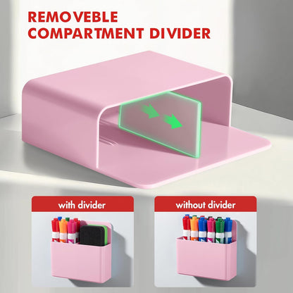 BEYGORM 2 Pack Plastics Magnetic Pen Holder for Refrigerator, Dry Erase Marker Holder for